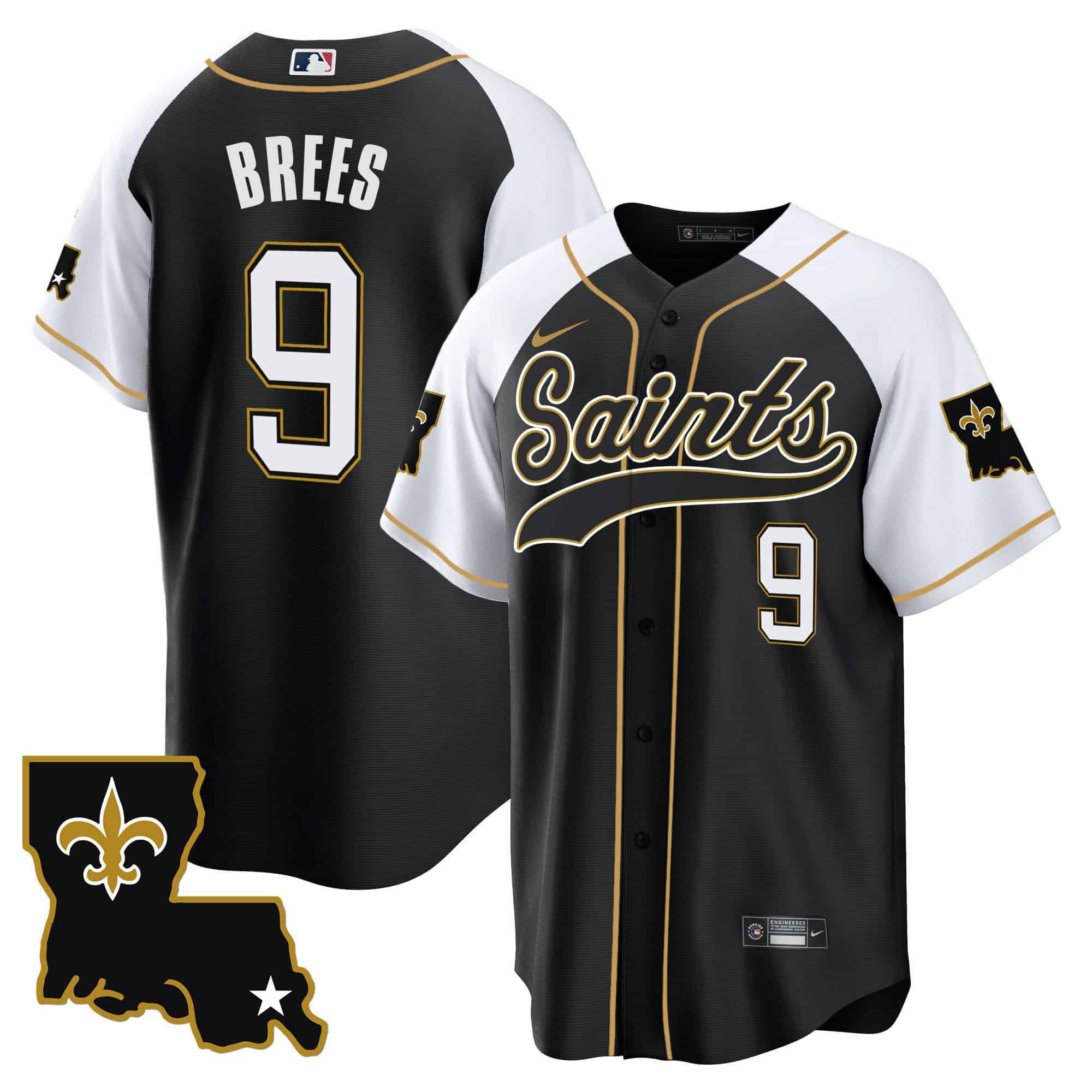 Men New Orleans Saints #9 Brees Black 2024 Nike 1987 Legacy Cool Base NFL Jersey